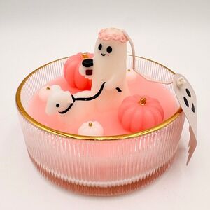 Afternoon Stroll Pink Halloween Ghost Dog Pumpkin Scented Candle Pinkoween